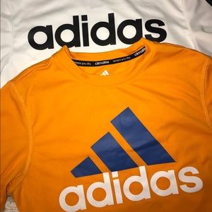 2 Boys Adidas Shirts- yellow/white blue/orange